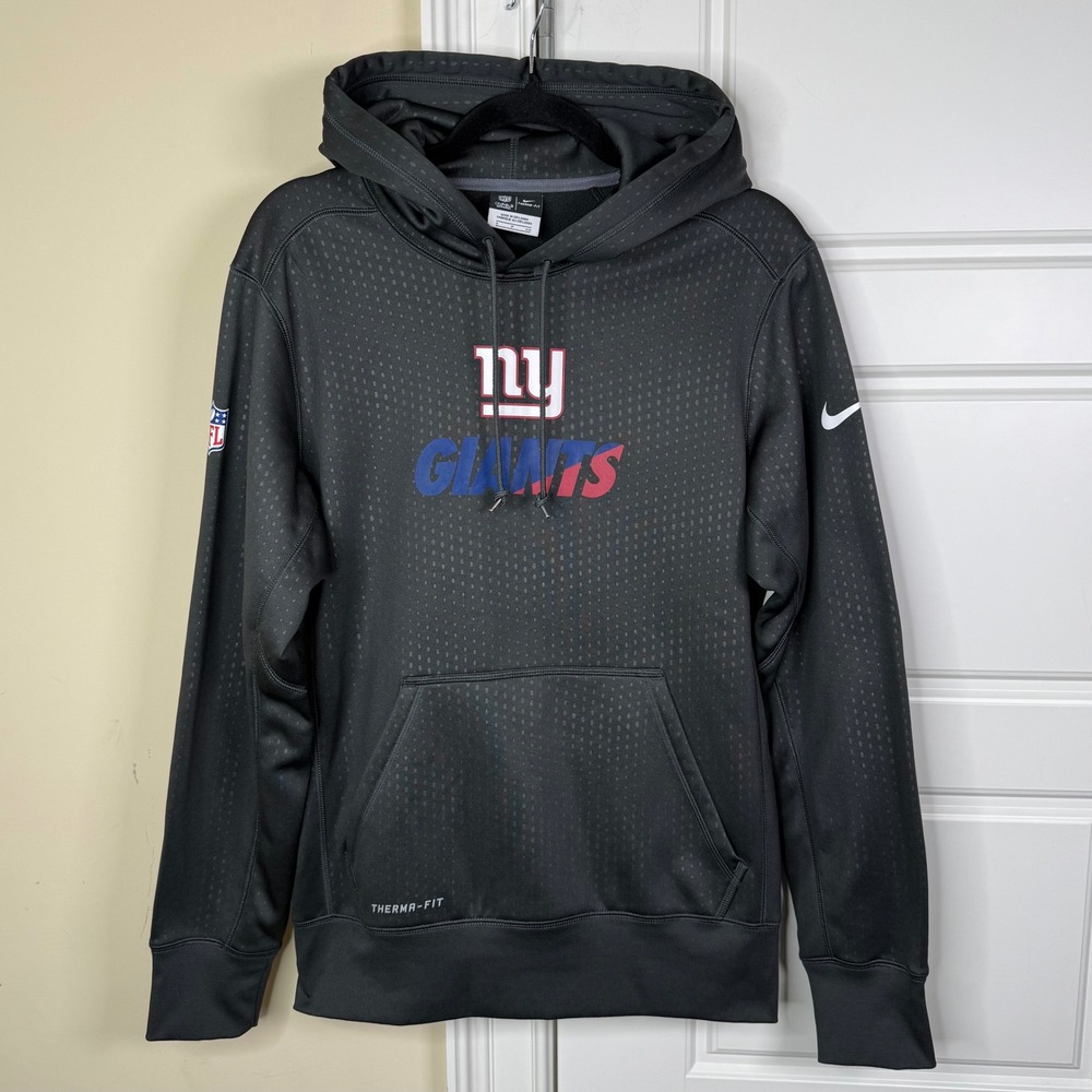 Nike New York Giants Hoodie Mens S Dark Grey Therma-FIT NFL Football Sweatshirt